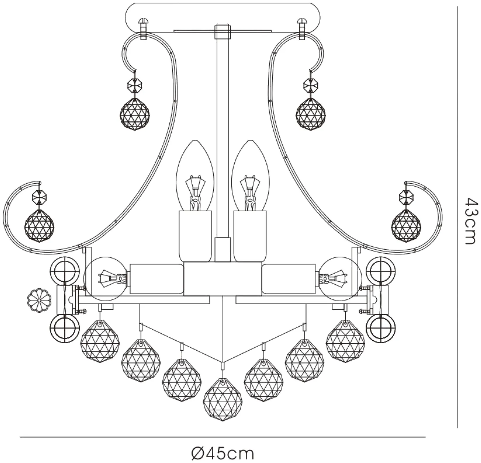 Pearl Crystal Chandelier 9 Light French Gold IL30006  Diyas Pearl